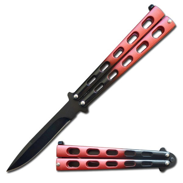 5.25" Closed Length Red Striker Balisong Butterfly Knife - TOPHATTER'S ARMORY DEALS Collectible Weapons - Tophatter Daily Deals