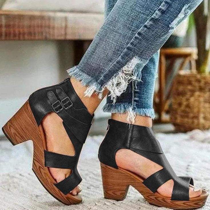 All-match Women's Shoes Mid-heel Shoes Black 0 - Tophatter Daily Deals