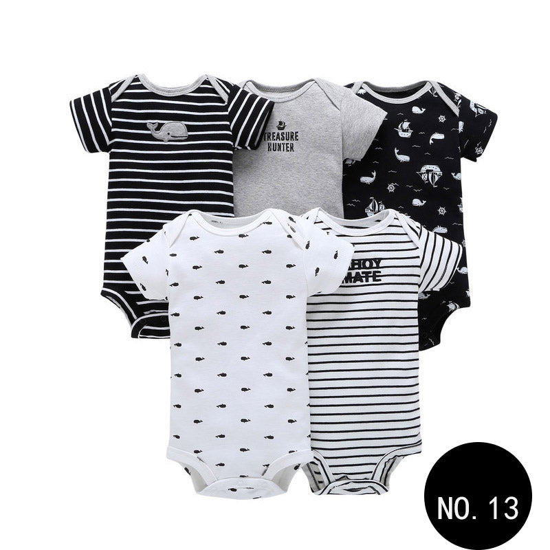 Baby Short Climb 5-piece Romper Boys and Girls Cotton One-piece Rompers 13Style Q5pcs 0 - Tophatter Daily Deals