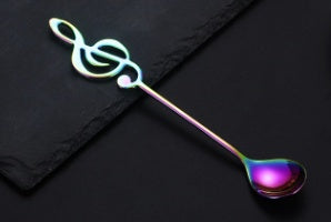 304 stainless steel music symbol creative spoon Colorful 0 - Tophatter Daily Deals