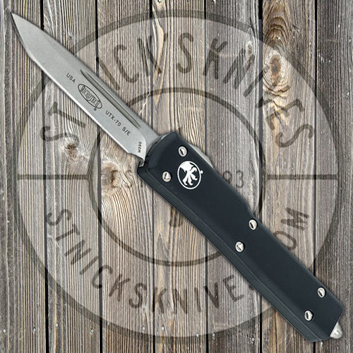 Microtech - UTX-70 - Automatic - S/E - Stonewash Standard - Black Chassis - 148-10 Automatic Knives - Tophatter Daily Deals