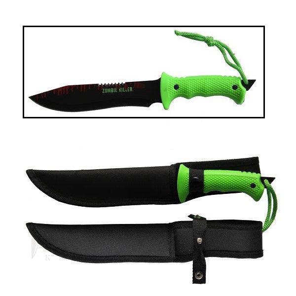 Zombie Killer Tactical Hunting Survival Knife Fixed Blade Bowie Collectible Weapons - Tophatter Daily Deals