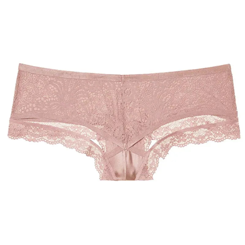 Sexy lace Trim Panties Thin silk Skating Silk Panties Pink 0 - Tophatter Daily Deals