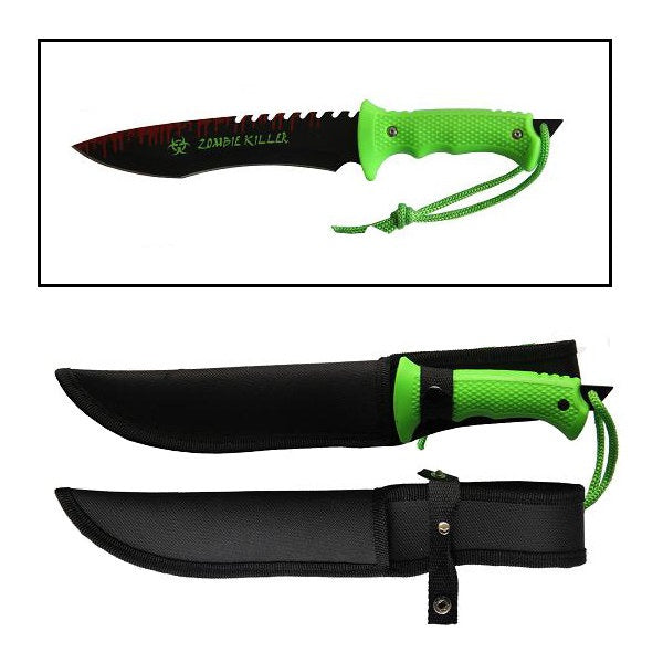 Zombie Killer Tactical Hunting Survival Knife Fixed Blade Bowie SAWBACK - Tophatter's Guns'N'Weapons Store - FREE SHIPPING Collectible Weapons - Tophatter Daily Deals