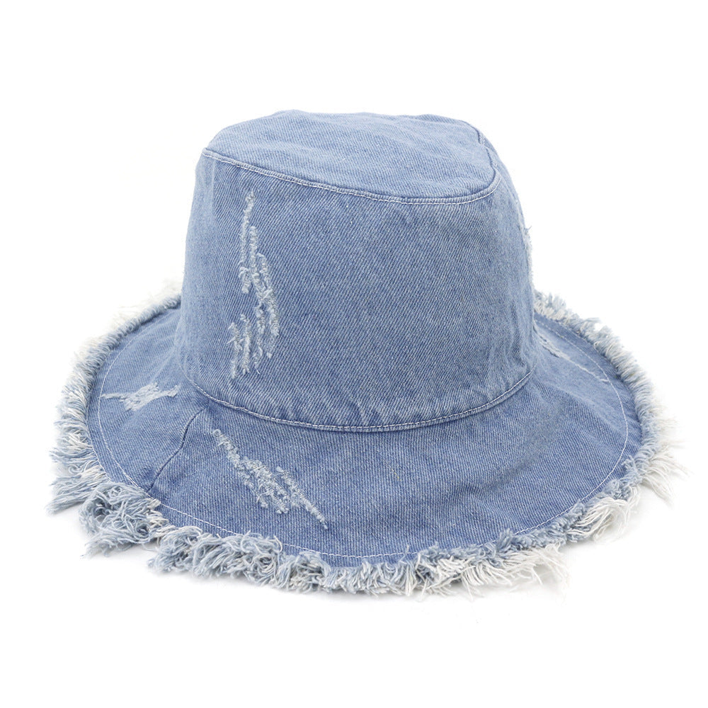 Big edge dome straw hat Blue 0 - Tophatter Daily Deals