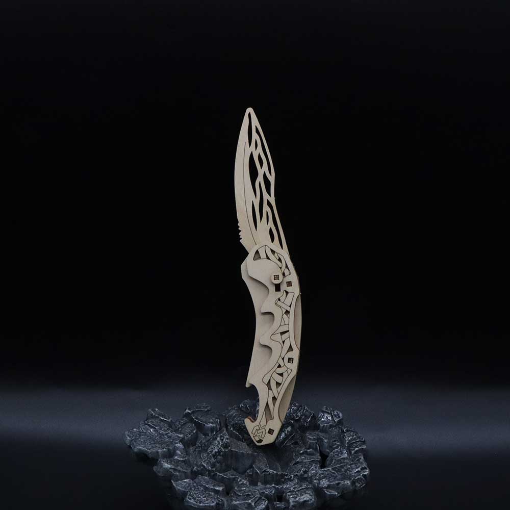 3D Folding Knife Puzzle Wooden Model Kit - Tophatter Daily Deals