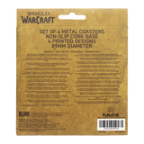 World of Warcraft - Set of Four Printed Metal Coasters Coaster - Tophatter Daily Deals