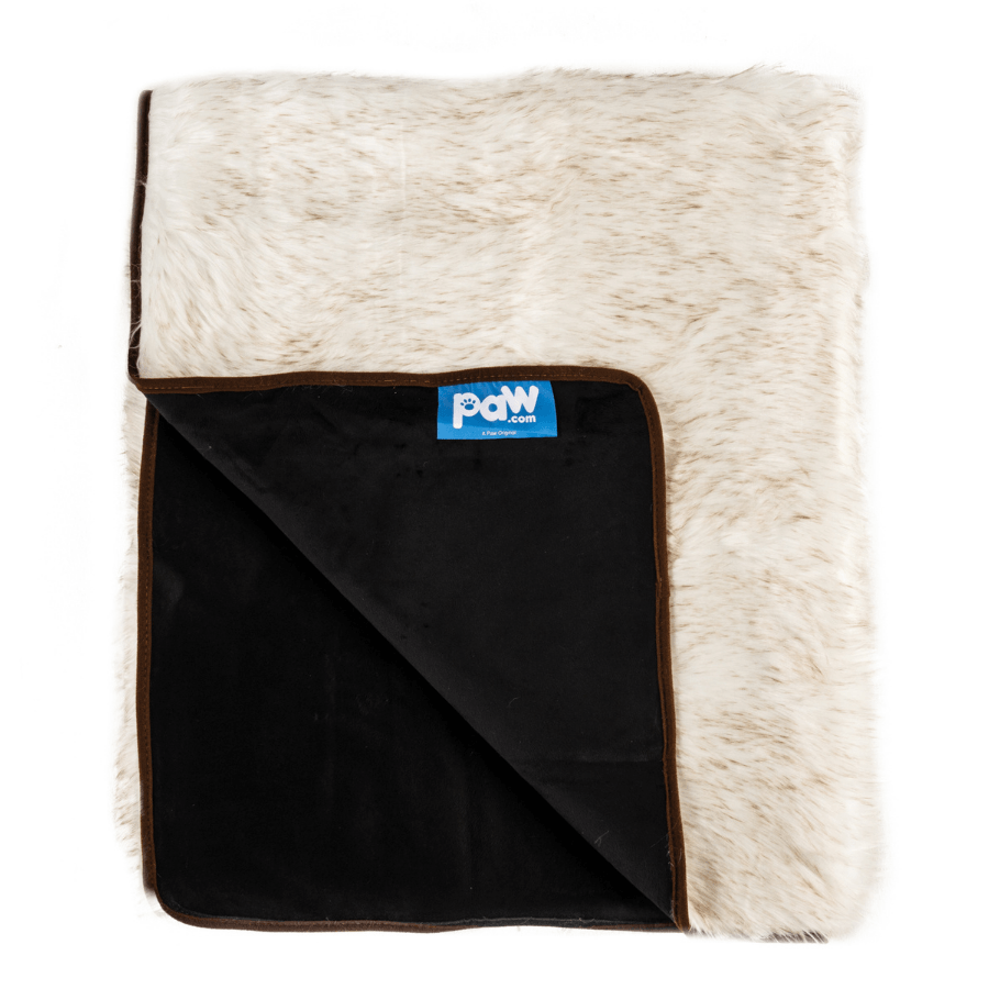 PupProtector™ Waterproof Throw Blanket - White with Brown Accents Pet Supplies - Tophatter Daily Deals