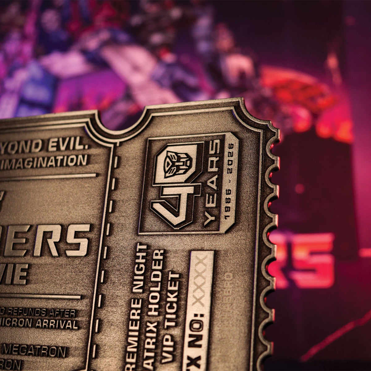 Transformers: The Movie – Limited Edition 40th Anniversary Metal Replica Movie Ticket Collectible Replica - Tophatter Daily Deals
