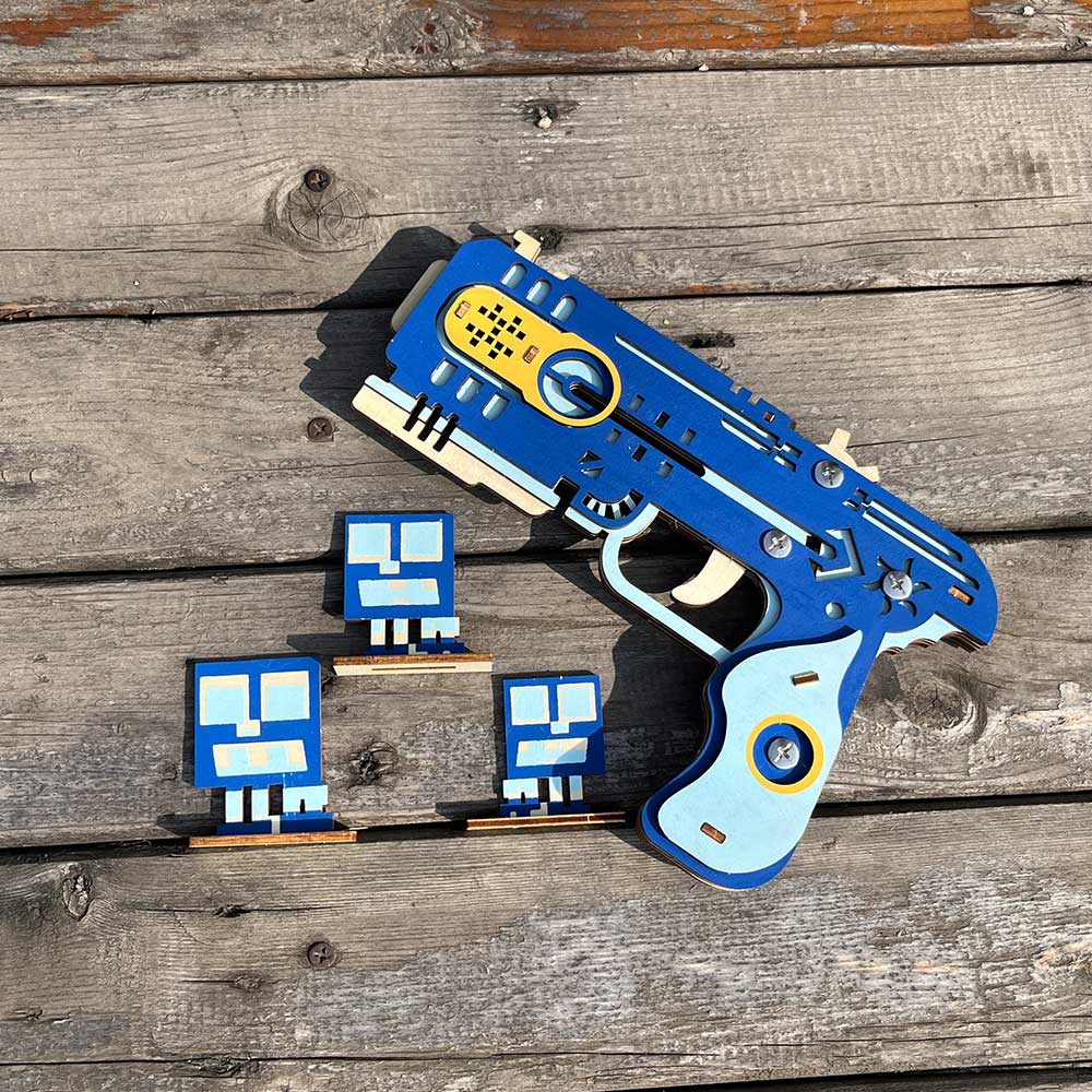 Wooden Kit Training Dragon Rubber Band Pistol Model Kit - Tophatter Daily Deals