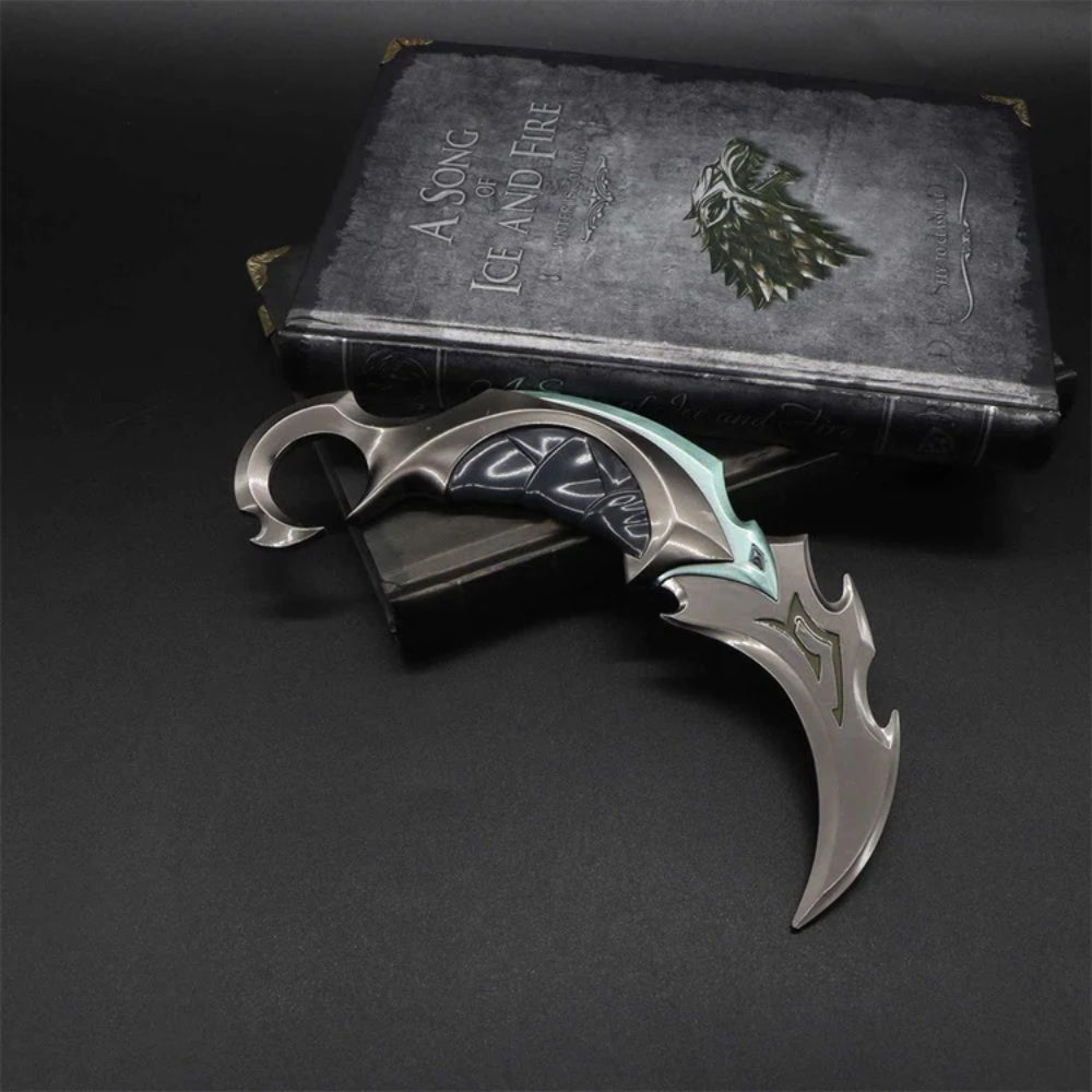 Val Game Knife Handicrafts Metal Game Skin Knife Gamer Gift Reaver Karambit Green - Tophatter Daily Deals