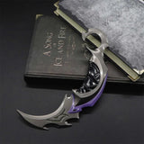 Val Game Knife Handicrafts Metal Game Skin Knife Gamer Gift Reaver Karambit Purple - Tophatter Daily Deals