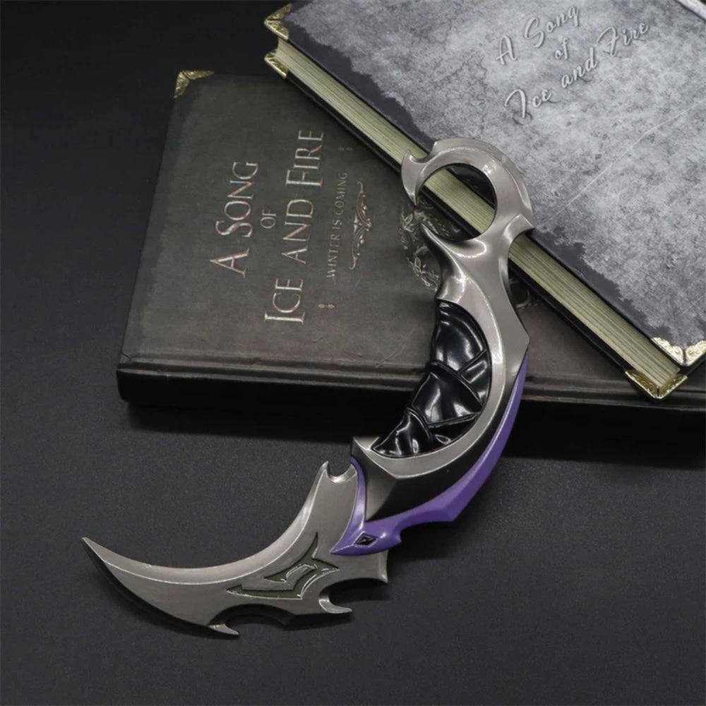 Val Game Knife Handicrafts Metal Game Skin Knife Gamer Gift Reaver Karambit Purple - Tophatter Daily Deals