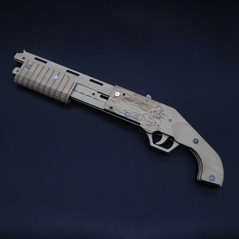 Wooden Mossberg Shotgun Rubber Band Gun Model Kit - Tophatter Daily Deals