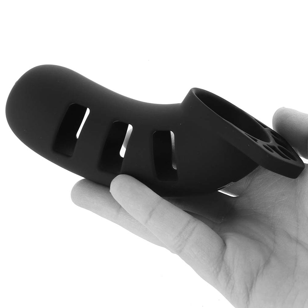 ManCage 21 4.5 Inch Silicone Cock Cage in Black - Tophatter's Adult Products Bondage and Fetish > Cock and Ball Devices - Tophatter Daily Deals