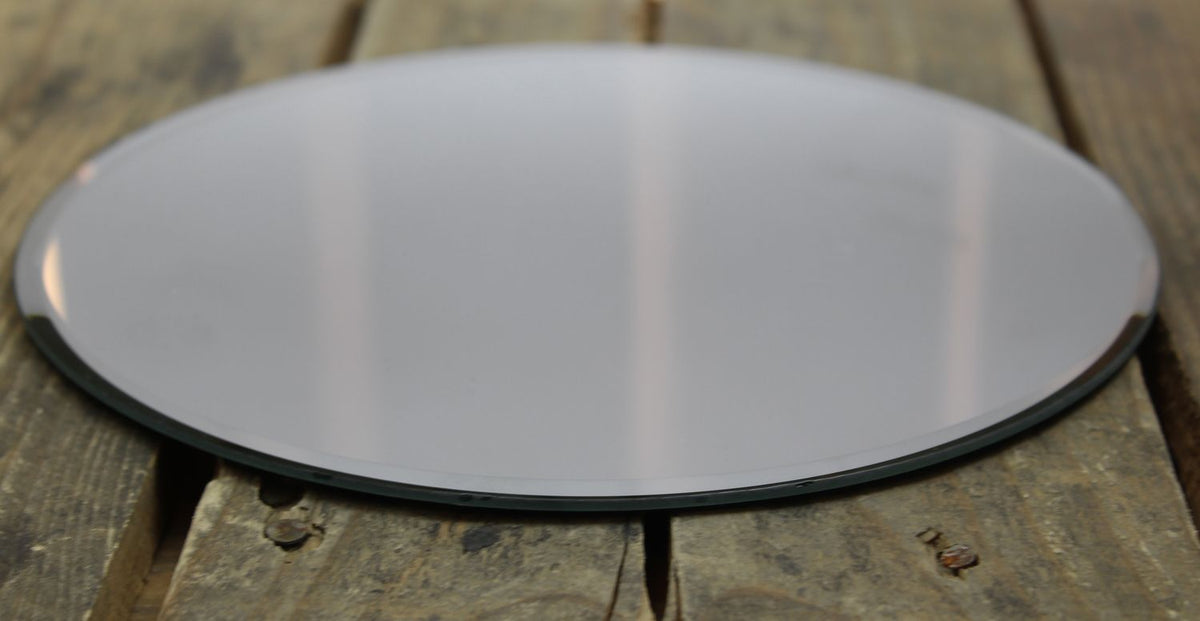 Round Glass Mirror Candle Plate Stand 20Cm Candle Plate - Tophatter Daily Deals