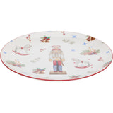 Nutcracker Christmas Plate Large | Retro Ceramic Festive Dinner Plate - 27cm Plate - Tophatter Daily Deals