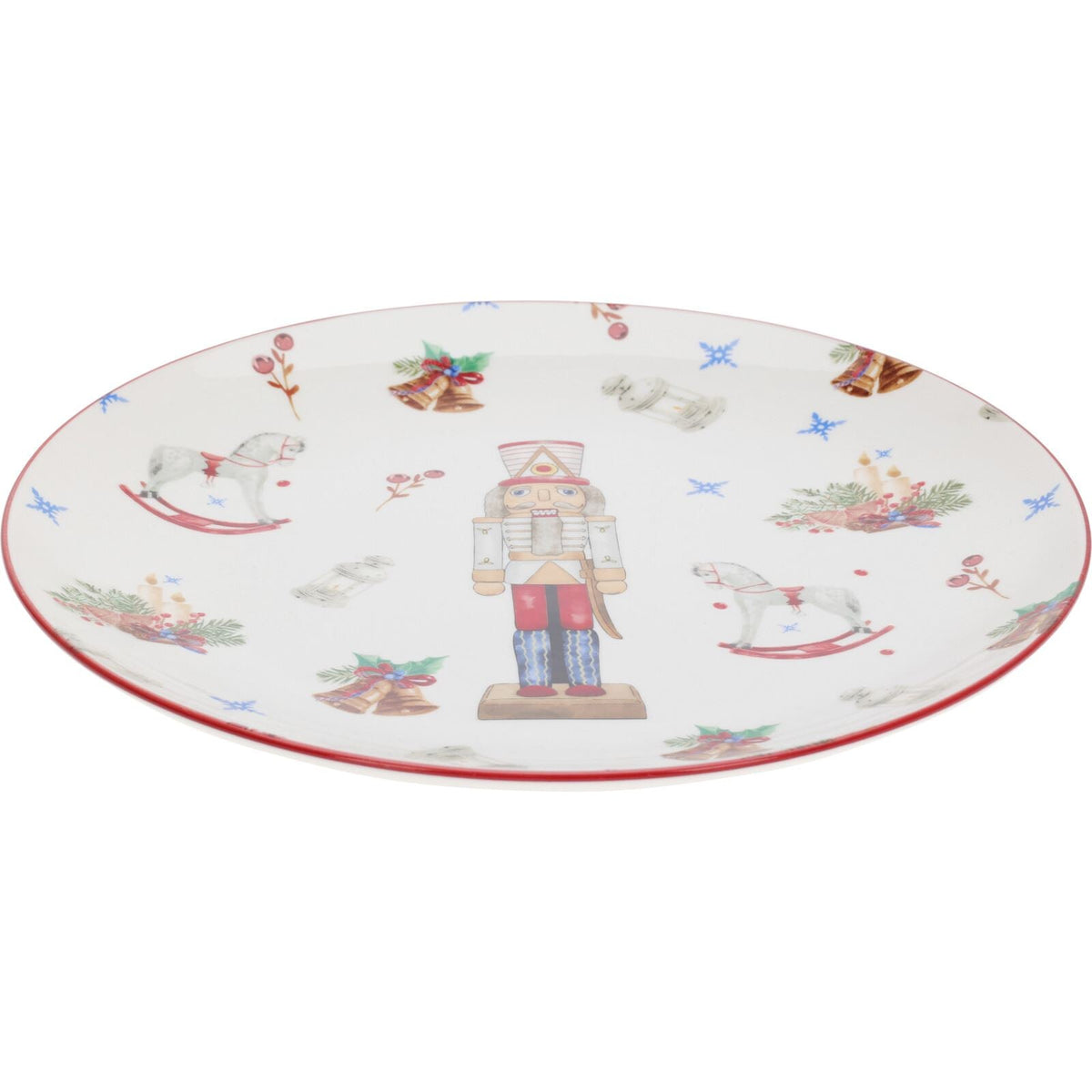Nutcracker Christmas Plate Large | Retro Ceramic Festive Dinner Plate - 27cm Plate - Tophatter Daily Deals