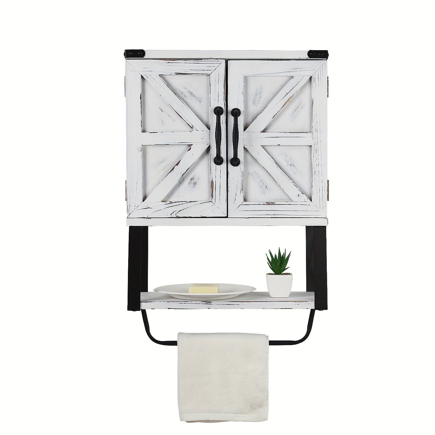 Wall Bathroom Cabinet with Towel Shelf Bathroom Vanity Units - Tophatter Daily Deals