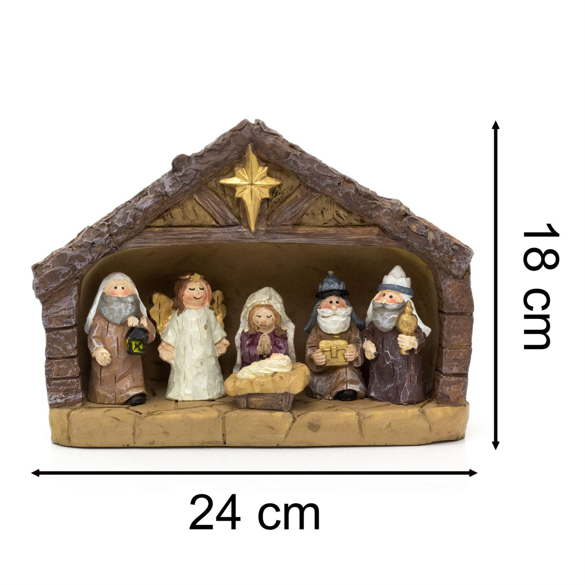 Traditional Christmas Nativity Set with 6 Figures | Nativity Scene Ornament Nativity Set - Tophatter Daily Deals
