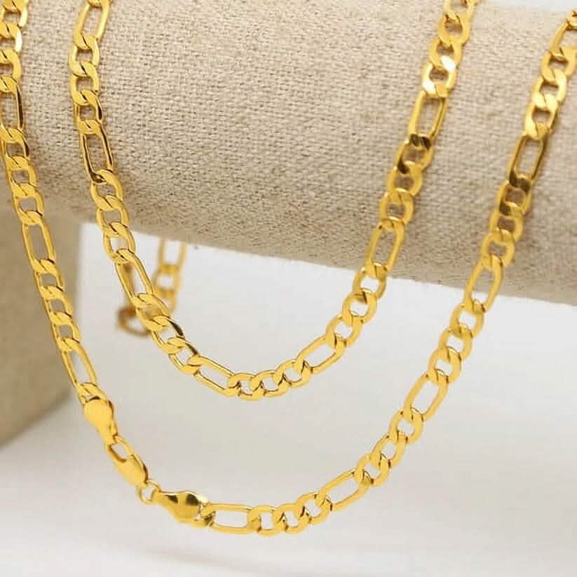 14K 24" Gold Filled Figaro Chain Necklaces - Tophatter Daily Deals