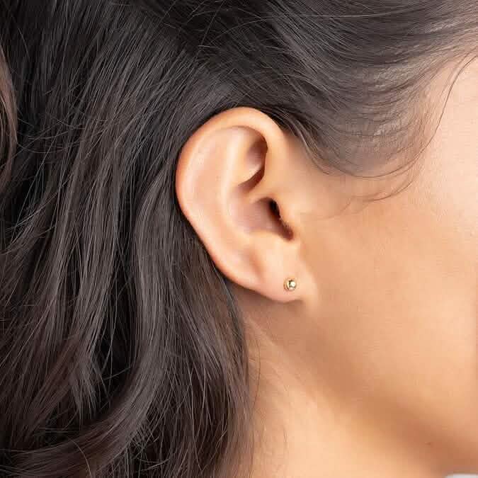 14k Gold Ball Stud Earrings, High Polish Finish Ball Studs Earrings - Tophatter Daily Deals