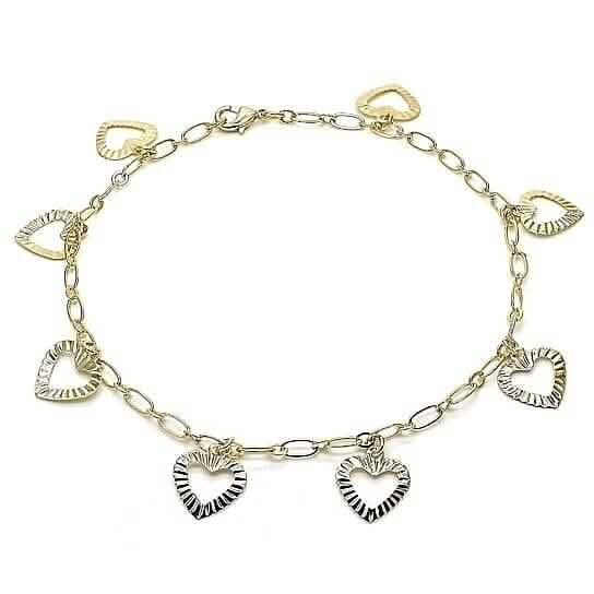 14k Gold Fill Heart Anklet Bracelets - Tophatter Daily Deals