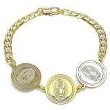 14k Gold Filled High Polish Finsh Cuban Curb Coin Bracelet Guadalupe Bracelets - Tophatter Daily Deals