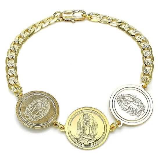 14k Gold Filled High Polish Finsh Cuban Curb Coin Bracelet Guadalupe Bracelets - Tophatter Daily Deals