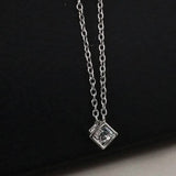 14K Gold Love Cube Three-Dimensional Diamond Shape Necklace Cz Pendant Necklaces - Tophatter Daily Deals