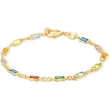 14K Gold Multicolor Crystal Bracelet Bracelets - Tophatter Daily Deals