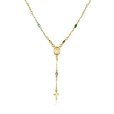 14K Gold Multicolor Virgin Mary Necklace Necklaces - Tophatter Daily Deals