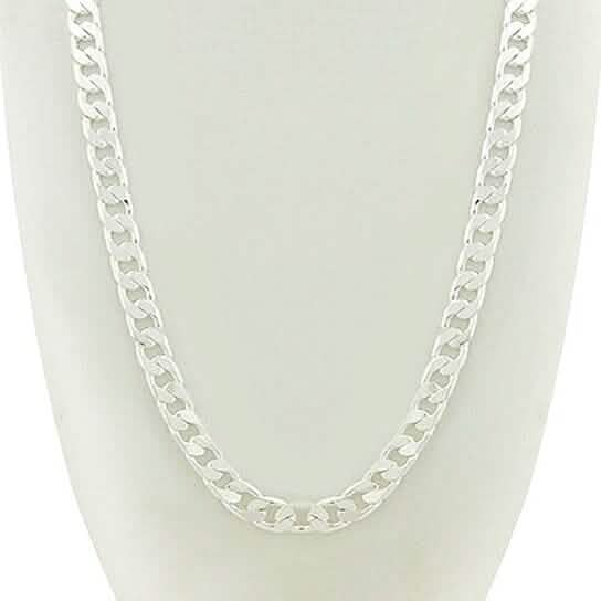 14k White Gold Filled Cuban Link Chain 24" Necklaces - Tophatter Daily Deals