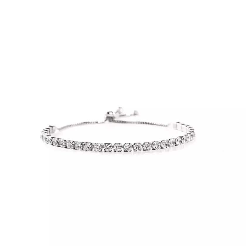 14K White Gold Tennis Bracelets with Crystals from Swarovski Adjustable Bracelets - Tophatter Daily Deals
