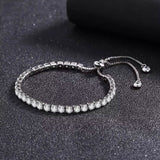 14K White Gold Tennis Bracelets with Crystals from Swarovski Adjustable Bracelets - Tophatter Daily Deals