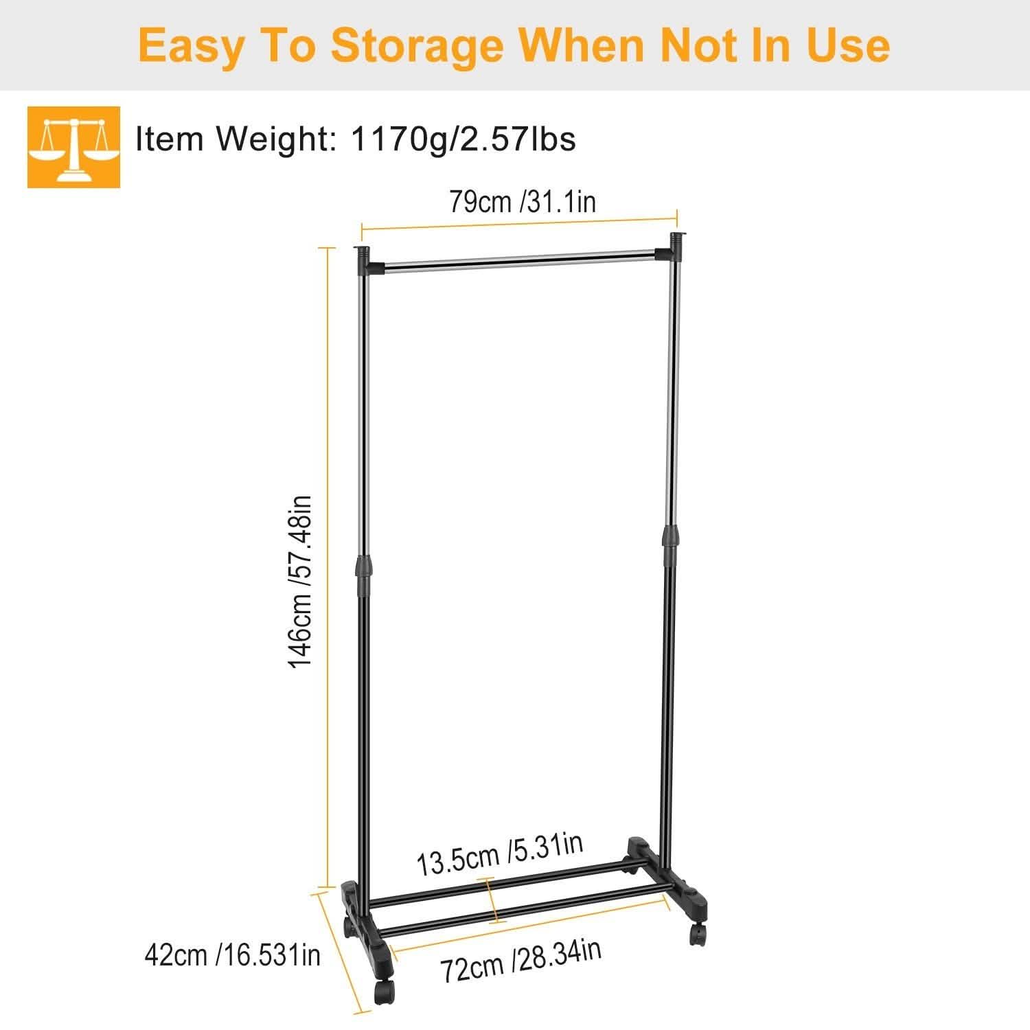 15 kg./33 lbs. Height Adjustable Garment Racks Storage & Organization - Tophatter Daily Deals