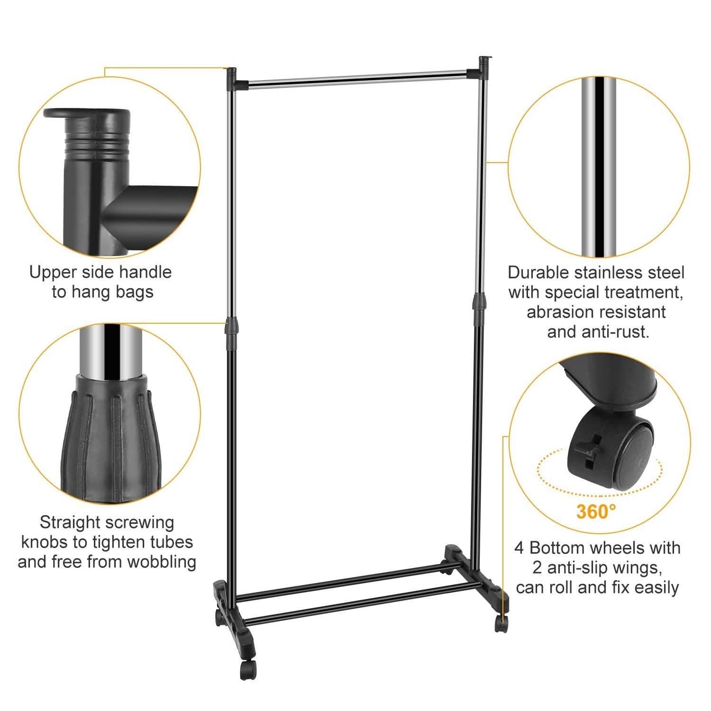 15 kg./33 lbs. Height Adjustable Garment Racks Storage & Organization - Tophatter Daily Deals