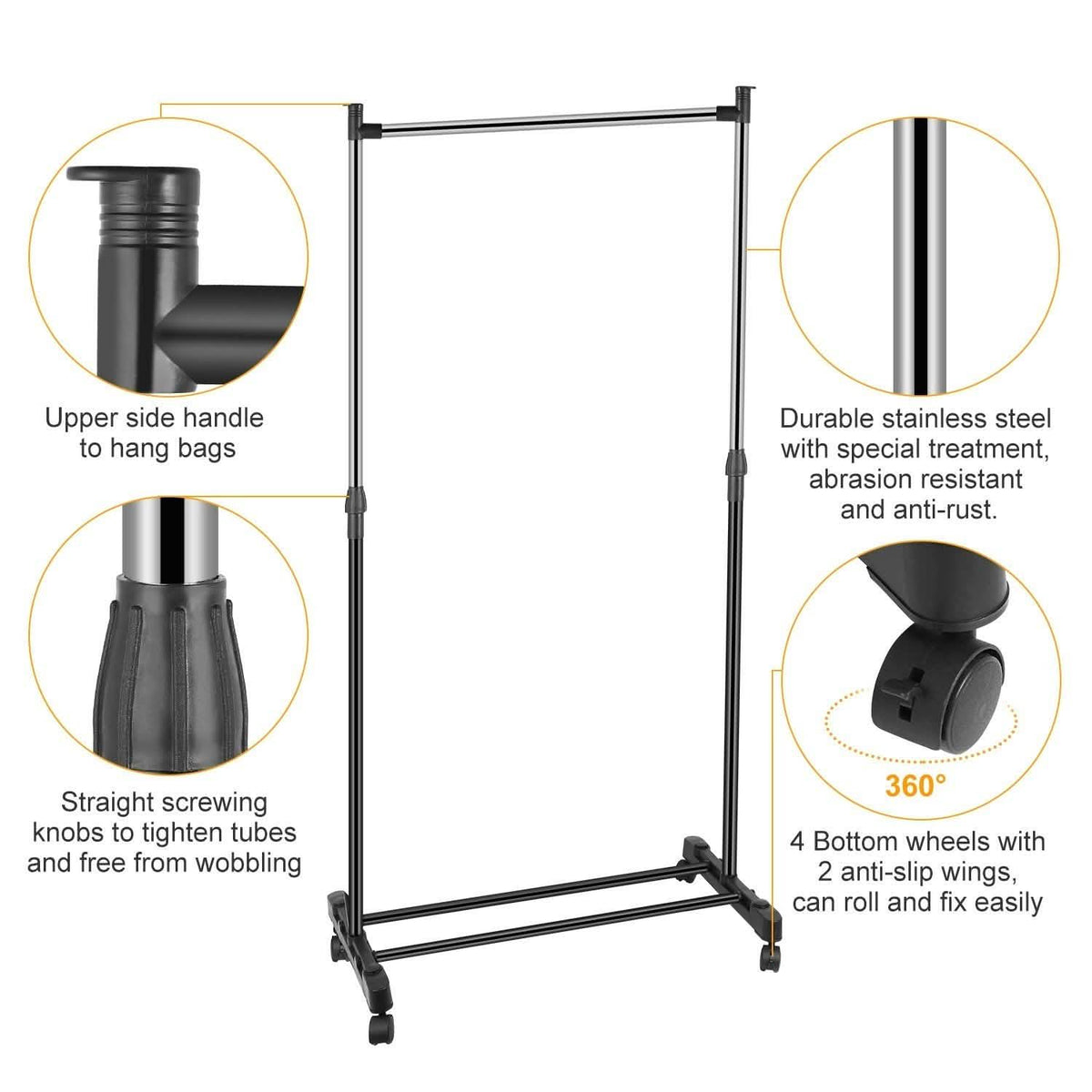 15 kg./33 lbs. Height Adjustable Garment Racks Storage & Organization - Tophatter Daily Deals