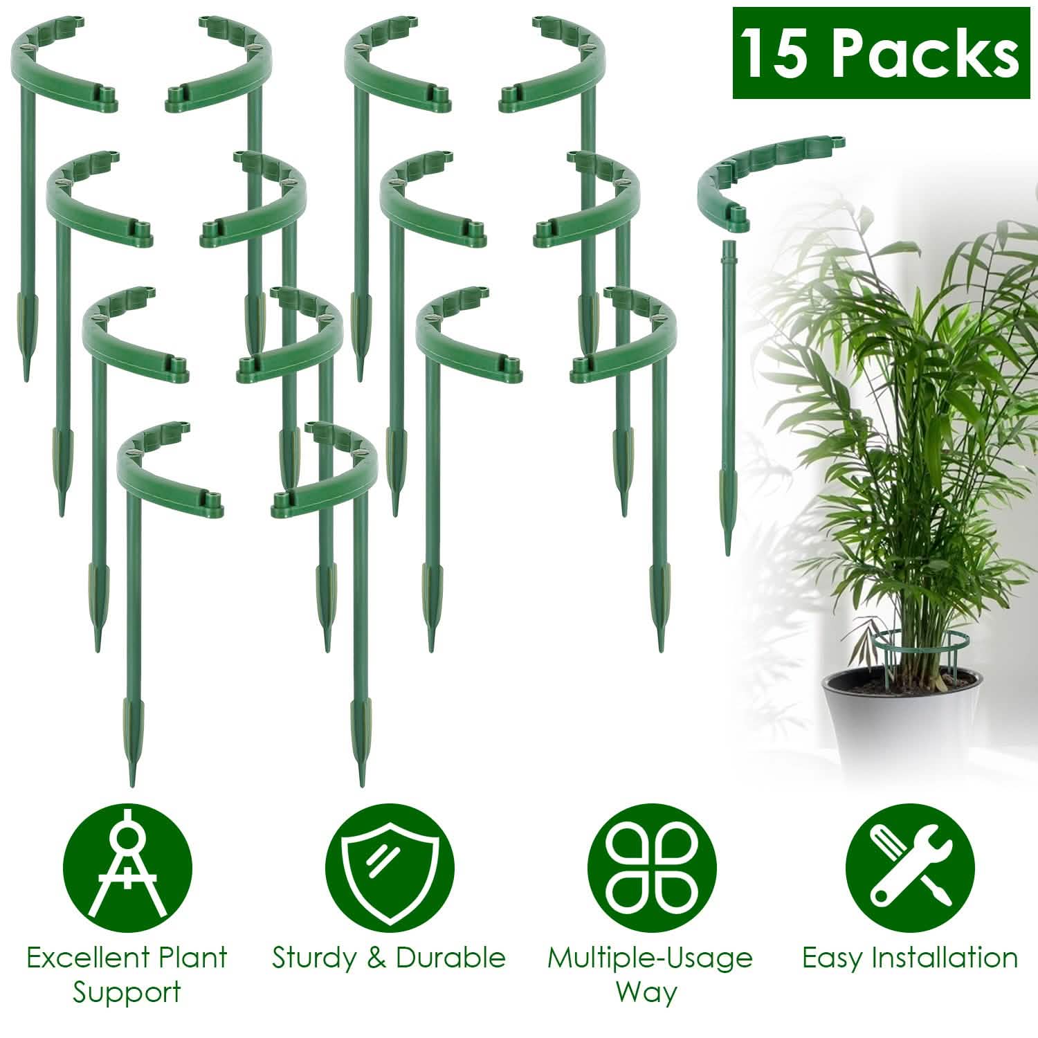 15-Piece: Garden Plant Support Stakes Garden & Patio - Tophatter Daily Deals