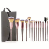 15-Pieces Set: Professional Makeup Brush Champagne Beauty & Personal Care - Tophatter Daily Deals