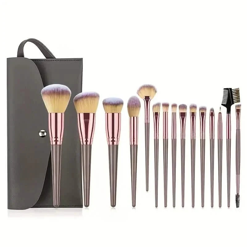 15-Pieces Set: Professional Makeup Brush Champagne Beauty & Personal Care - Tophatter Daily Deals