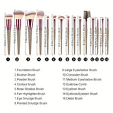 15-Pieces Set: Professional Makeup Brush Beauty & Personal Care - Tophatter Daily Deals
