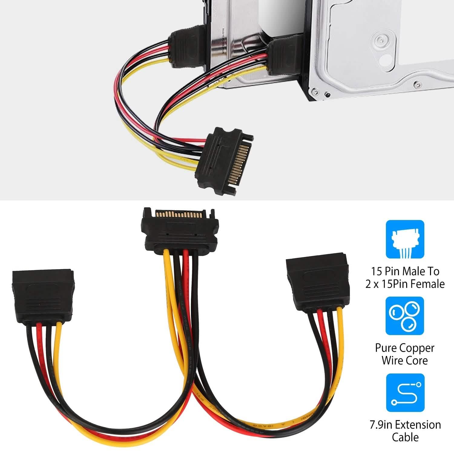 15 Pin Y Splitter Cable Adapter TV & Video - Tophatter Daily Deals