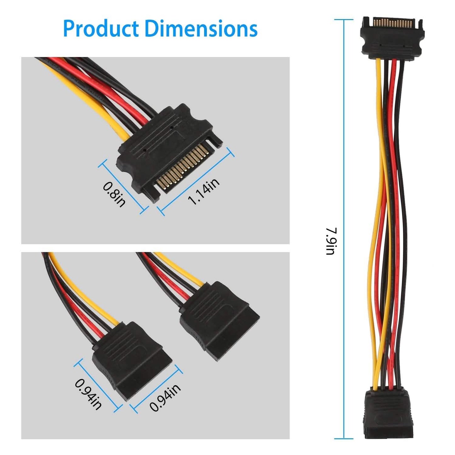 15 Pin Y Splitter Cable Adapter TV & Video - Tophatter Daily Deals