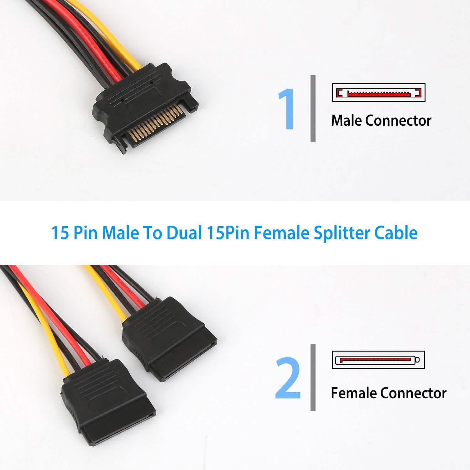 15 Pin Y Splitter Cable Adapter TV & Video - Tophatter Daily Deals