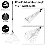 15-Teeth Expanding Stainless Steel Rake Garden & Patio - Tophatter Daily Deals