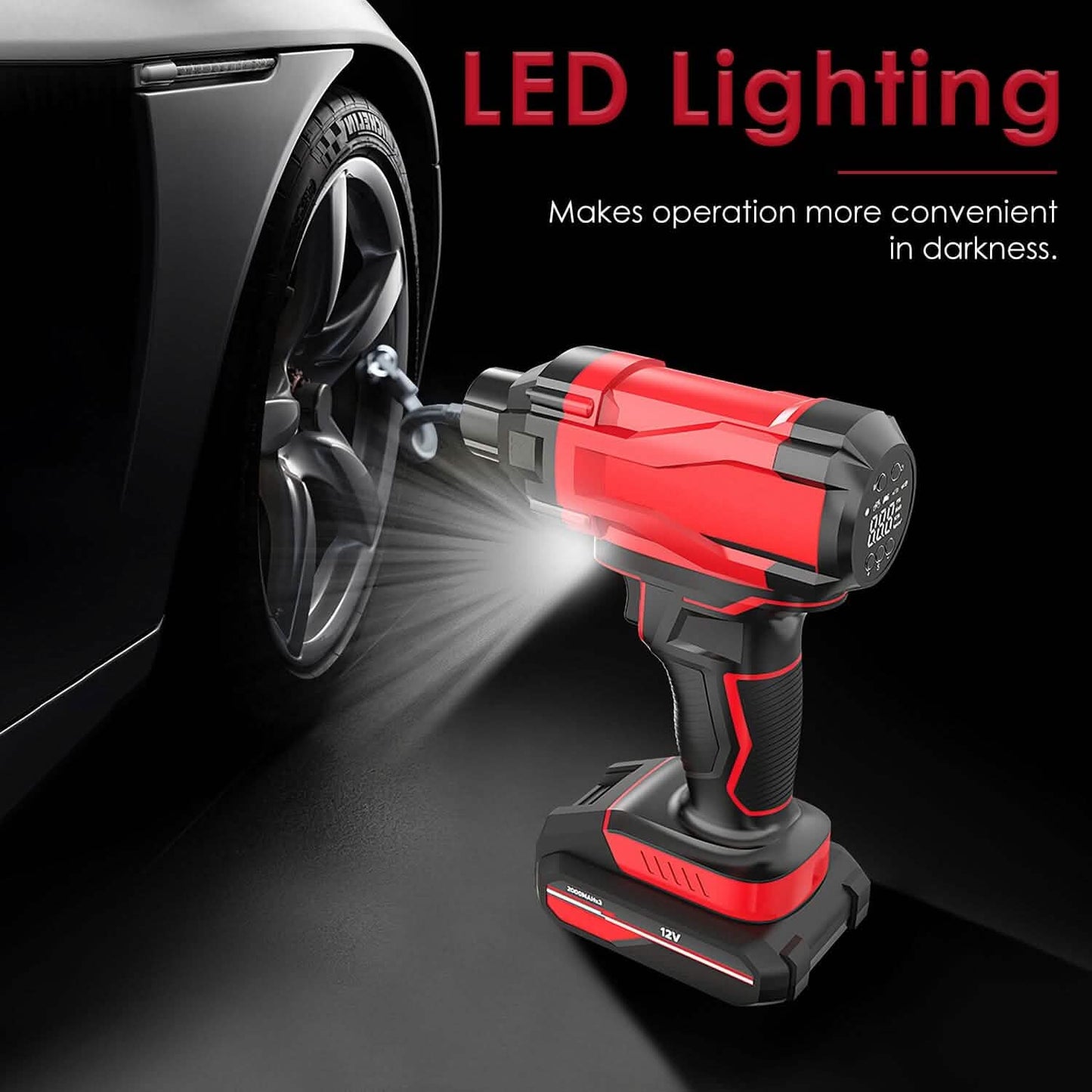150 PSI 12V Portable Cordless Tire Pump 6000mAh Rechargeable with LED Light Automotive - Tophatter Daily Deals