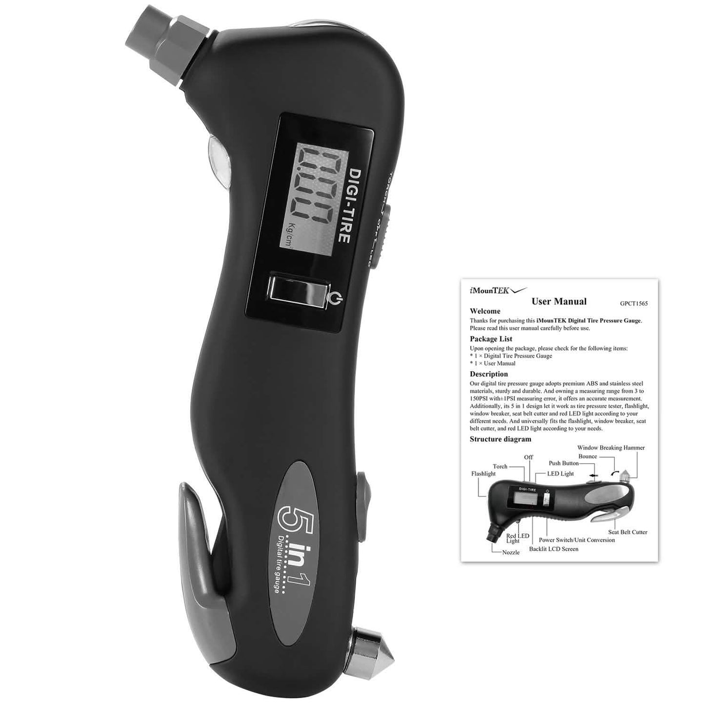 150 PSI Auto Digital Tire Pressure Guage Automotive - Tophatter Daily Deals