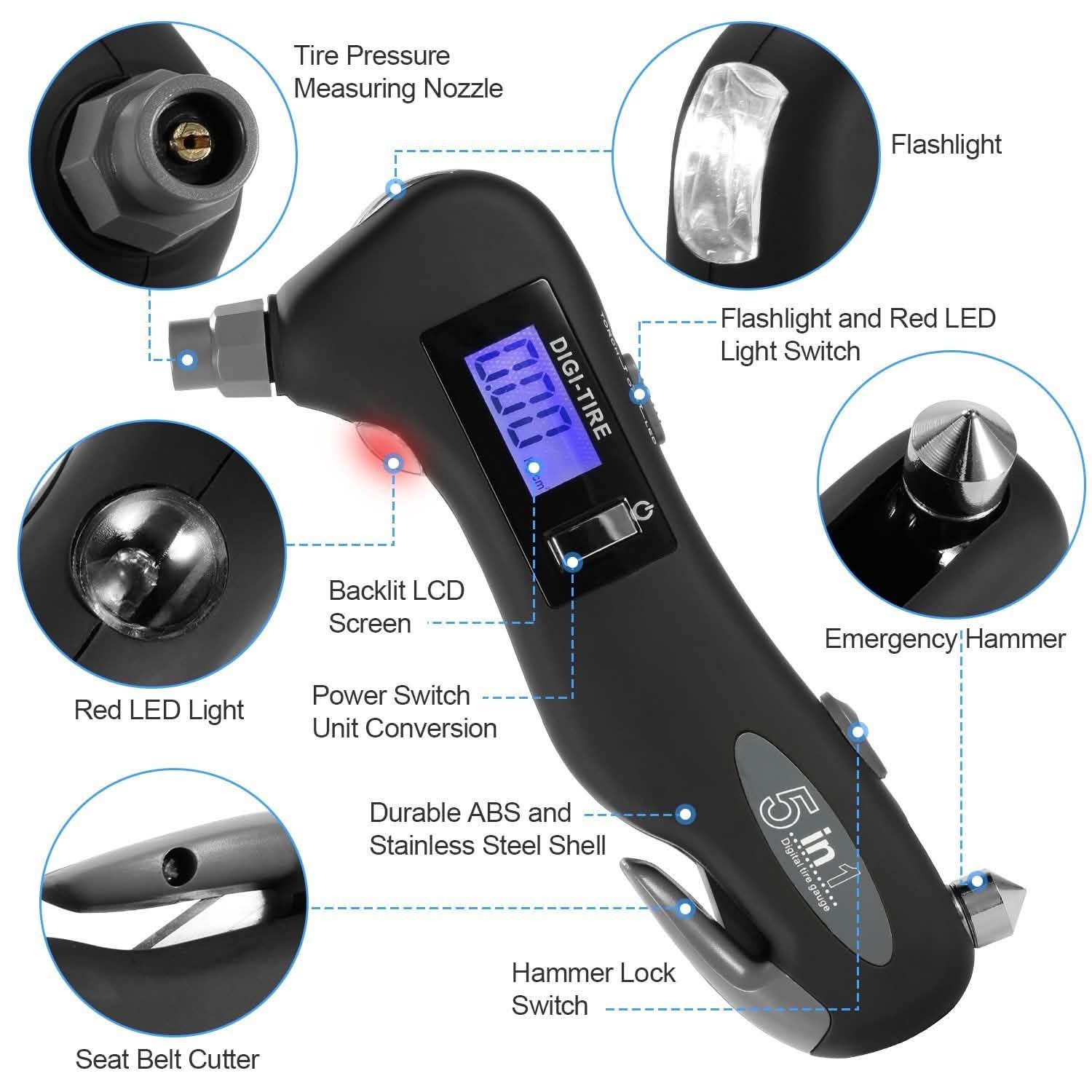 150 PSI Auto Digital Tire Pressure Guage Automotive - Tophatter Daily Deals