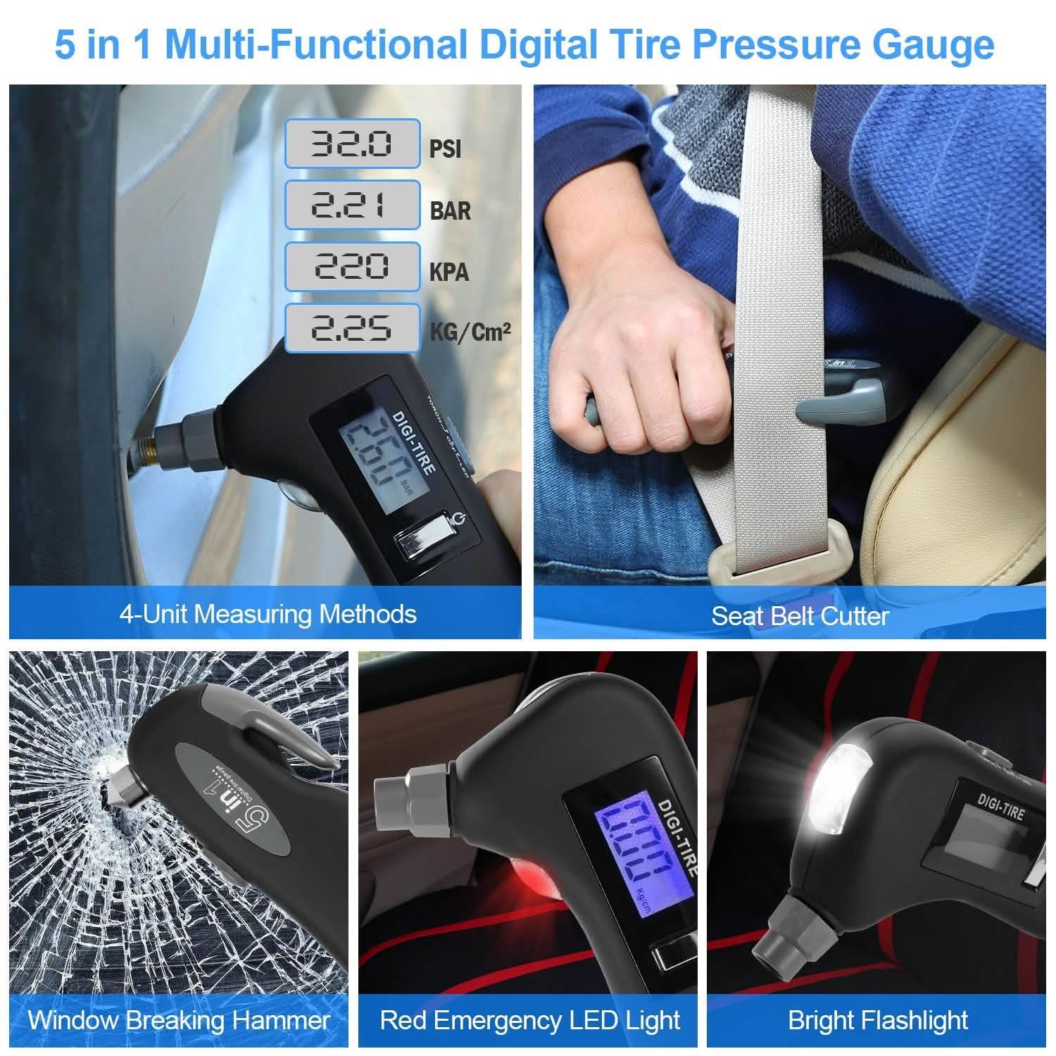 150 PSI Auto Digital Tire Pressure Guage Automotive - Tophatter Daily Deals